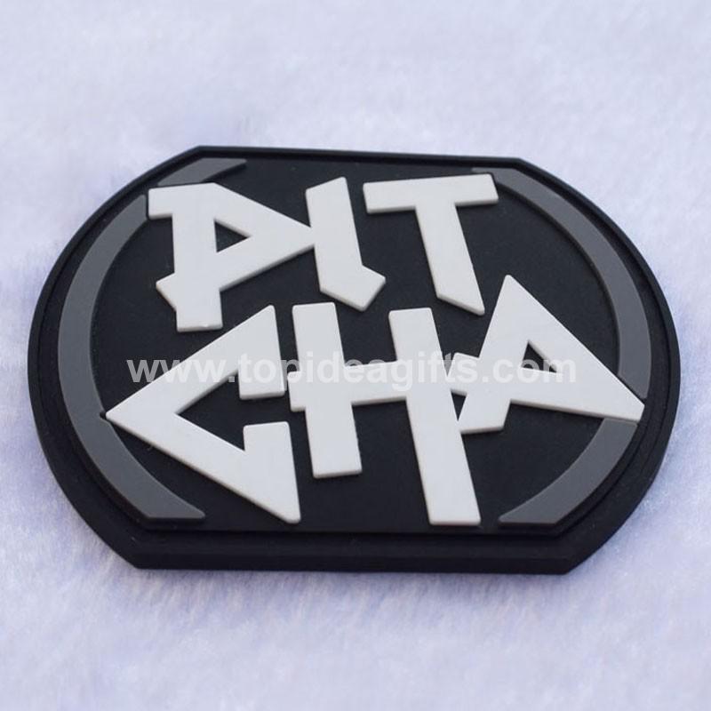 2D 3D PVC Logo Label soft pvc rubber patch with adhesive sticker velcro for clothing