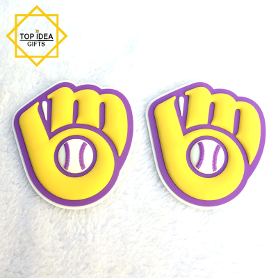 Customized Design 3D PVC bumpers with adhesive Sticker for USA football Baseball Team Helmets