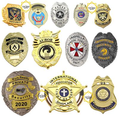 Police Badge Manufacturer Hard Enamel Police Pin Security Officer Metal Badges 