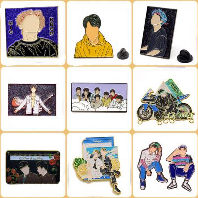 Anime Pin Supplier Die Struck Soft Hard Enamel Metal Lapel Pin Hat Pin For Cartoon Movie