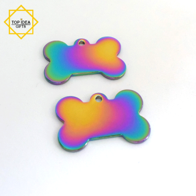 ID Tag Manufacturer Gold Bone Diamond Stone Pet Tags Pink Blue Black Red Bone Dog Tags Factory
