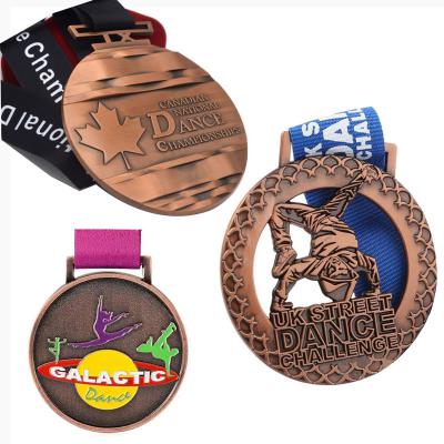 3D Medal Factory Zinc Alloy Embossed Logo Dance Medal Medallion for Dance Challenge Cheer Dance Awards