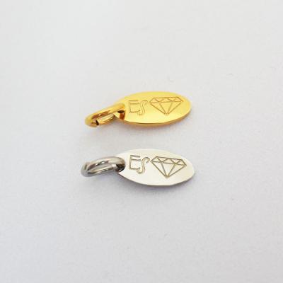 Stainless Steel Jewelry Tags Diamond Engraved Logo Gold Silver Metal Tags for Jewellery Necklace Bracelet