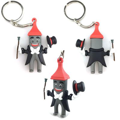 3D Cartoon Doll Soft PVC Keychain 3D Silicone Anime Keyring