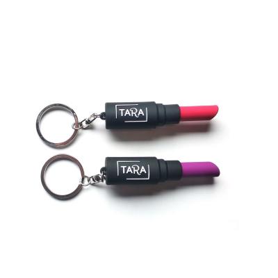 3D lipstick Soft PVC Keychain 3D makeup Silicone Keyring